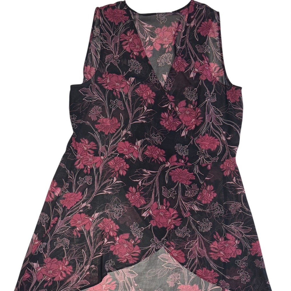 BCBGeneration Black and Pink Floral Top